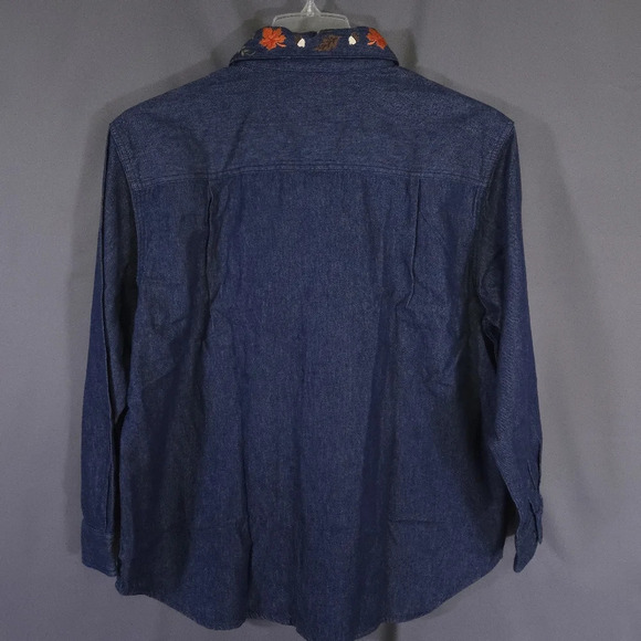 Style Studio Fall Button Down Shirt Autumn Reversible Collar 100% Cotton Size 1X - Picture 6 of 9